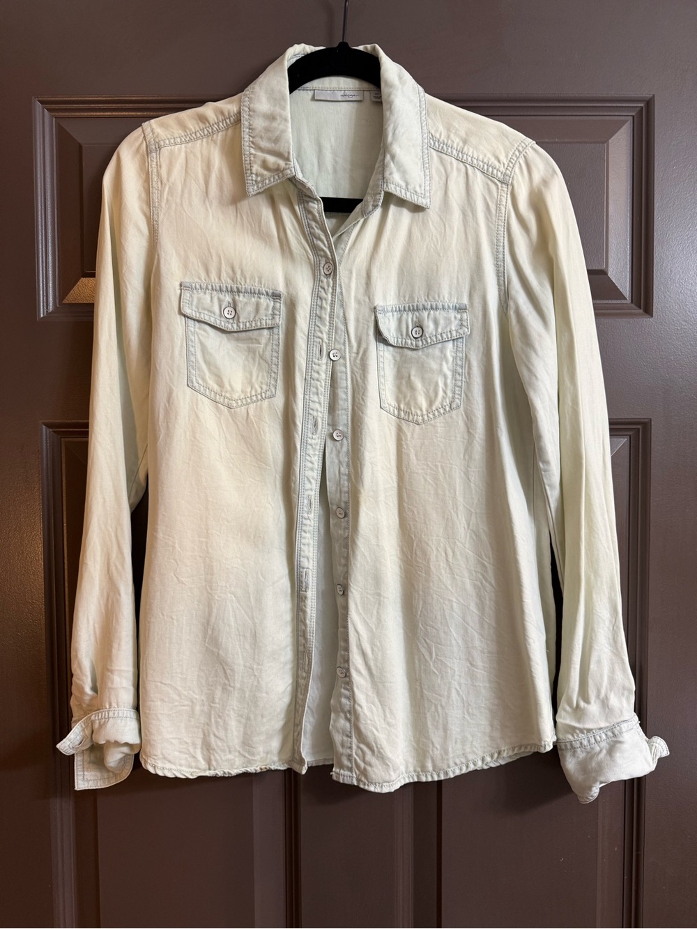 Halogen Men's Light Cream Button-Down Long Sleeve Shirt